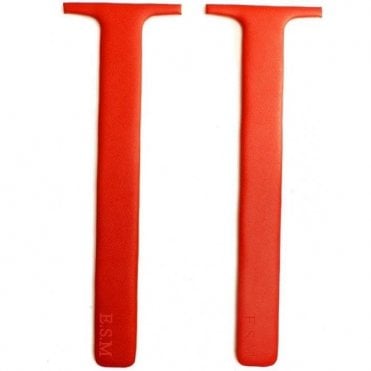 4-Door B-Post Interior Trim Covers - UPPER - AFTER AUGUST 1961 (Pair) Vinyl CHEROKEE RED