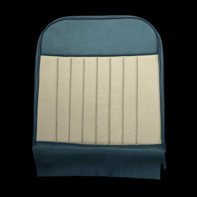 62-64 Duotone Front Seat Squab Cover Folding Back Vinyl Blue