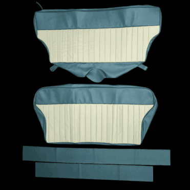 62-64 Duotone Rear Seat Cover Traveller Vinyl Blue/Grey