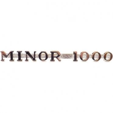 Bonnet Side Badge-Chrome "MINOR 1000" 1956 On  *Supllied with Fixing Clips*