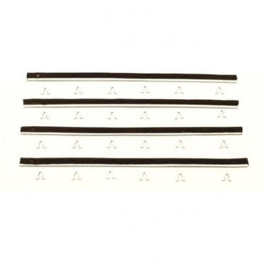 BOTH DOOR SET Window Weather Strips & Clips (4 DOOR REAR) (Fits Either Side Of Glass In Door)