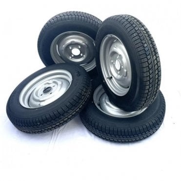 SET OF 4 Wheels & Tyres (Mounted) Wide 4.5J in SILVER with 155/14 Toyo Radial Tyre