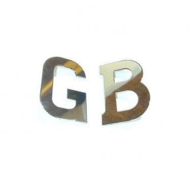 Stainless "G.B." Badge / Letters (Pair) SELF ADHESIVE BACKING