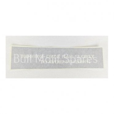Stencil for Radiator "Warning - Open Cap Slowly"